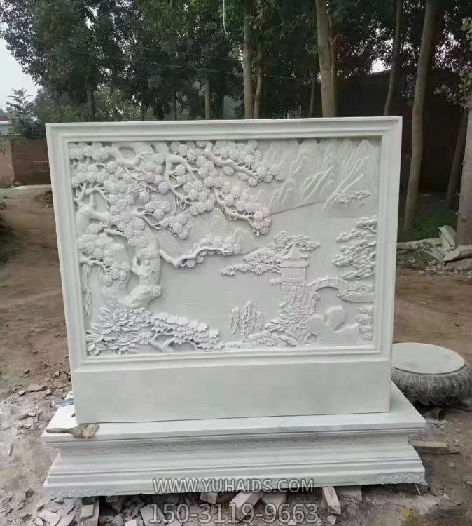 庭院门口大理石石雕大型浮雕影壁博鱼网页版