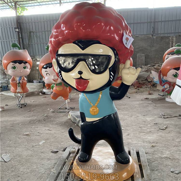 玻璃钢卡通小猴子公仔商店门口引流摆件博鱼网页版