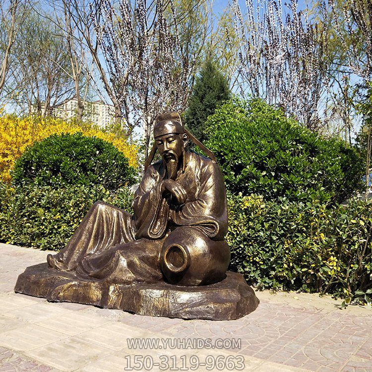 李白醉酒玻璃钢仿铜历史名人情景博鱼网页版