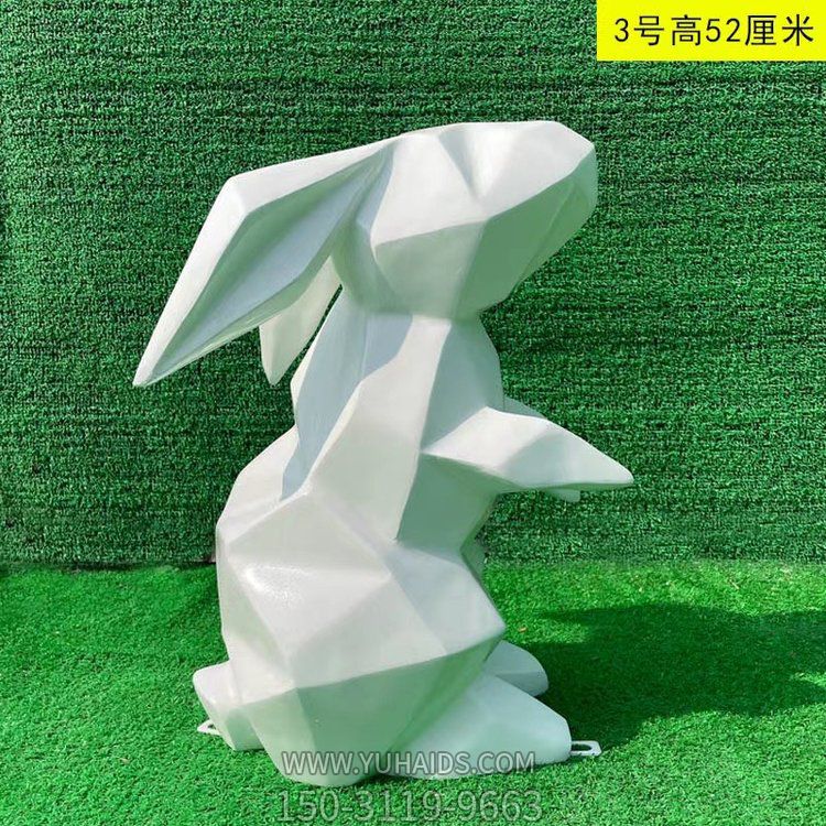 站立的兔子，几何抽象玻璃钢兔子博鱼网页版