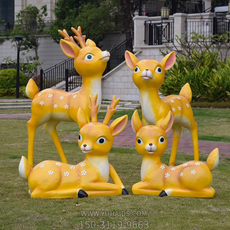 园林景区树脂彩绘卡通可爱梅花鹿博鱼网页版