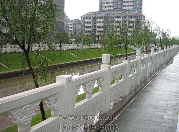 户外河道大理石石雕创意围栏摆件博鱼网页版