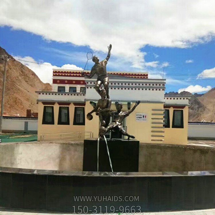 校园广场玻璃钢仿铜运动打球的人物博鱼网页版