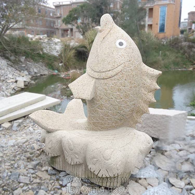 流水景观石雕鲤鱼摆件小区户外水景喷水鱼博鱼网页版