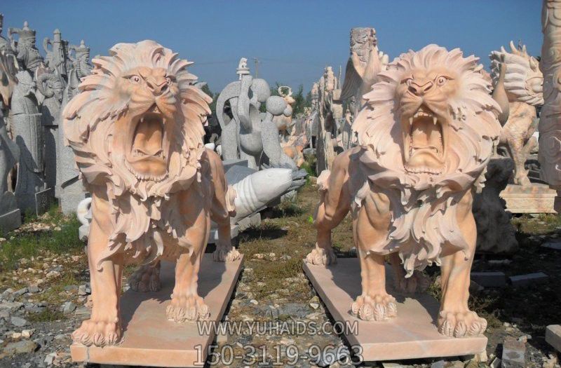 祠堂庭院晚霞大型仿真行走吼叫的狮子博鱼网页版