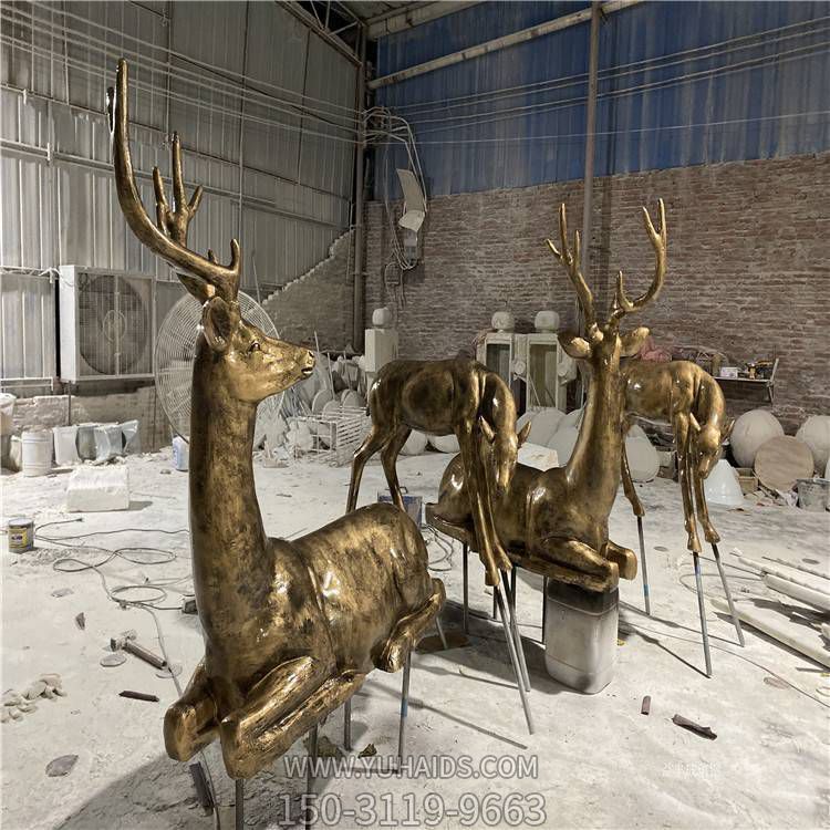 户外园林玻璃仿铜梅花鹿博鱼网页版