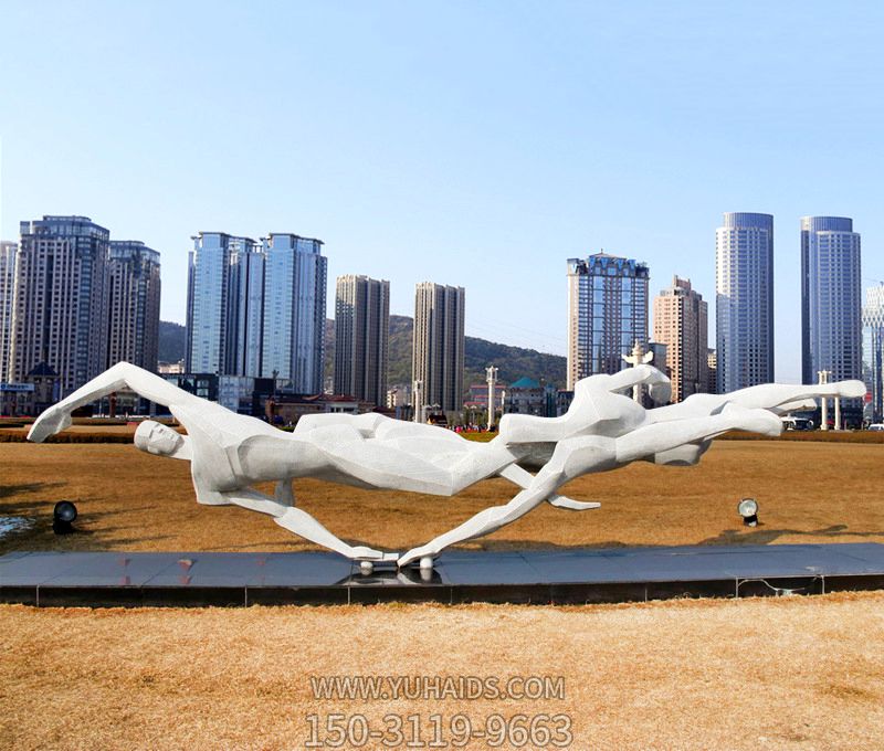 打高尔夫球人物不锈钢雕像定制户外体育运动景观广场博鱼网页版厂家_1057