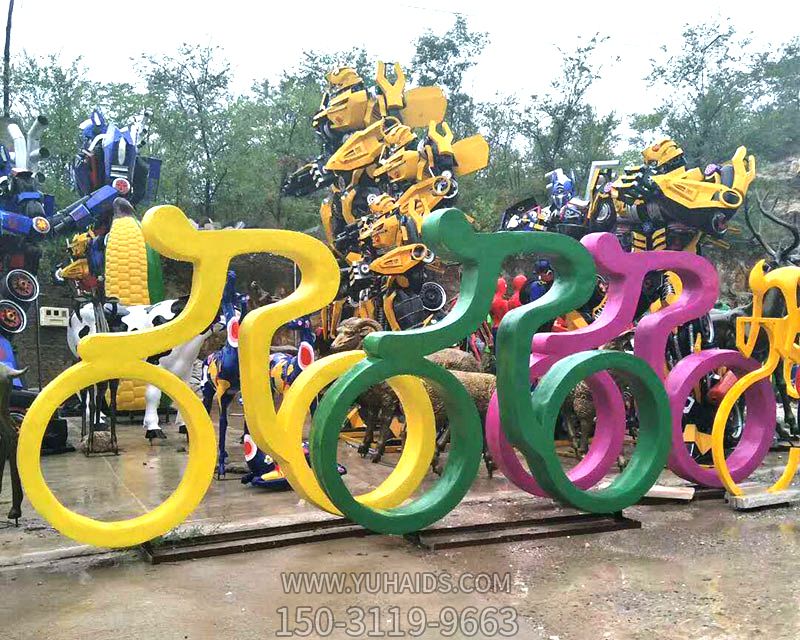 骑车人物玻璃钢博鱼网页版体育运动雕像公园园林喷漆景观摆件可定做_627