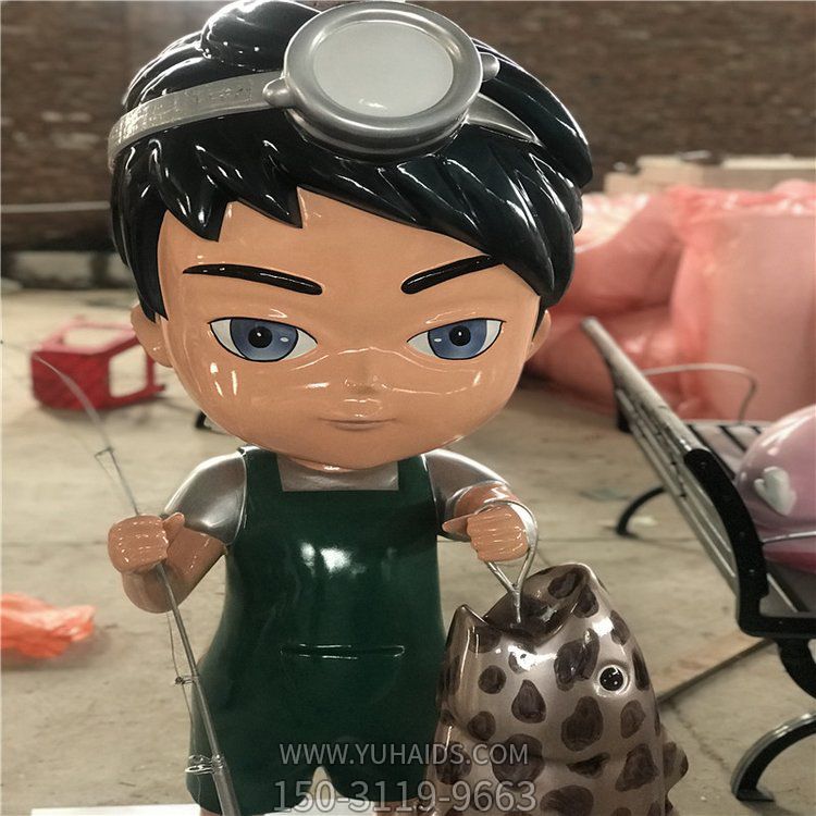 玻璃钢卡通户外园林景观人物博鱼网页版