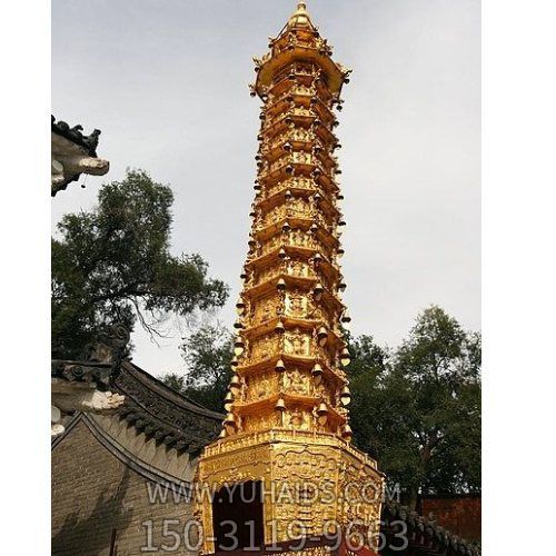寺庙千佛塔 大型铜喷漆户外摆件博鱼网页版