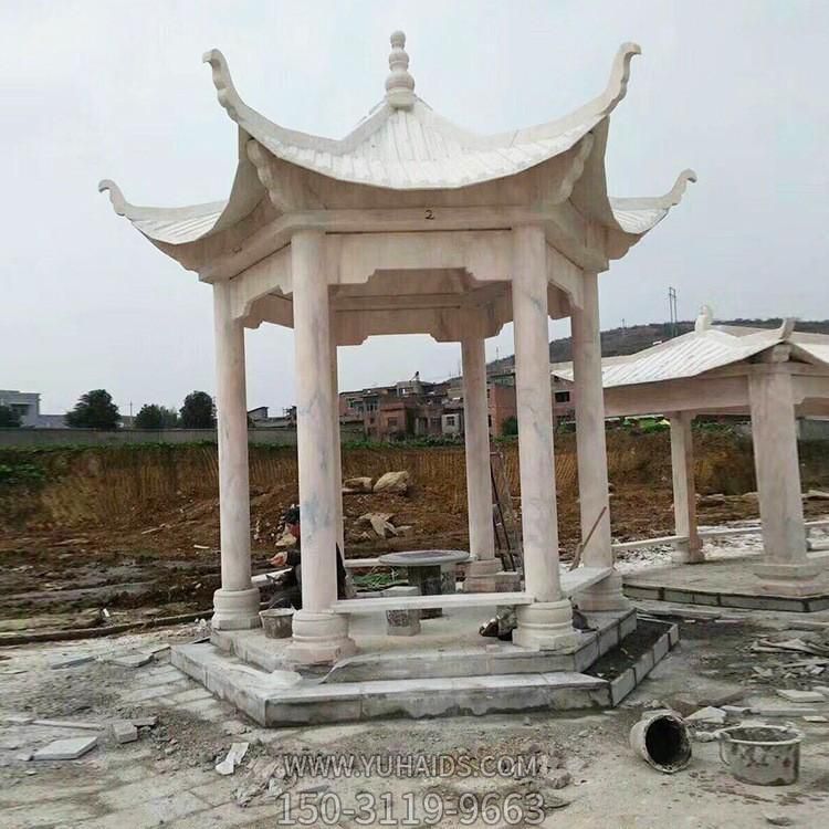 石雕凉亭中式园林户外花岗岩雕刻六角凉亭博鱼网页版