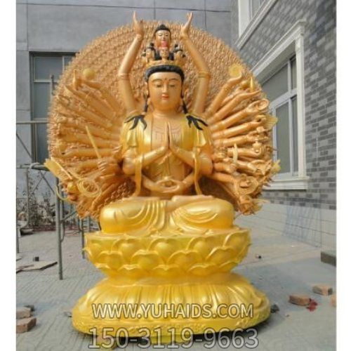 玻璃钢彩绘坐姿千手观音博鱼网页版