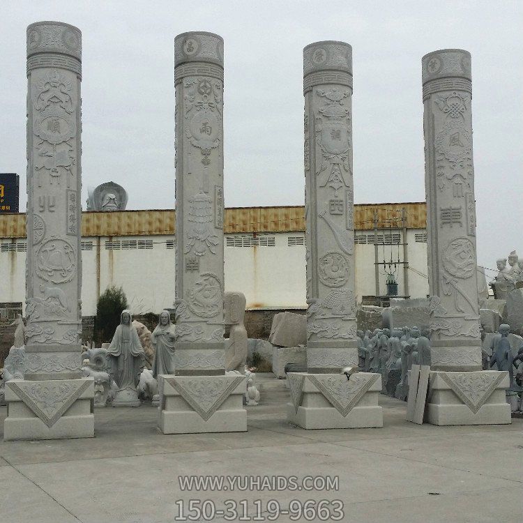 天然石材青石浮雕文化石柱博鱼网页版城市广场摆件