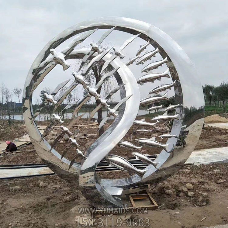不锈钢抽象园林景观摆件圆环博鱼网页版