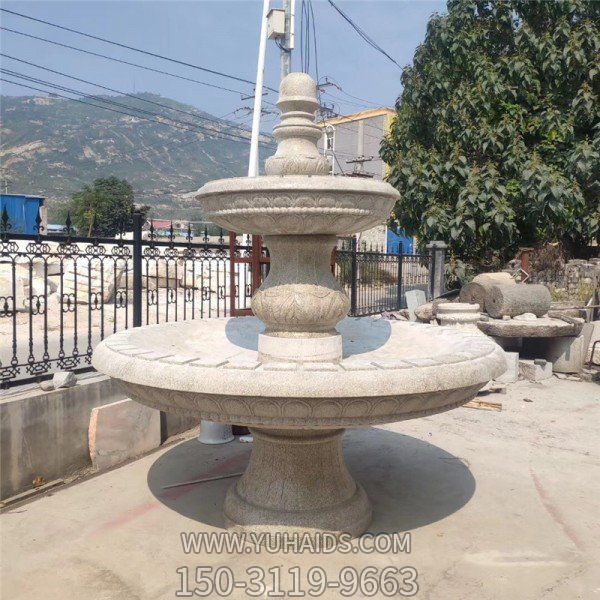 黄锈岩雕刻二层庭院摆放流水造景水钵博鱼网页版