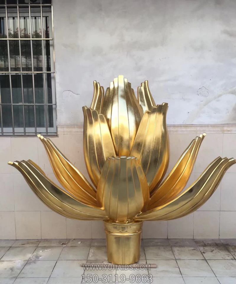大型仿真不锈钢喷金烤漆艺术荷花博鱼网页版