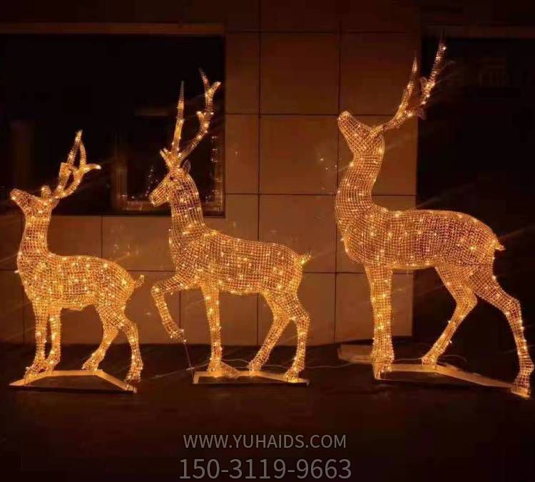 灯光亮化不锈钢镂空鹿博鱼网页版街边博鱼网页版