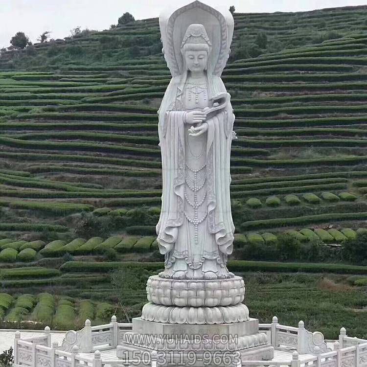汉白玉石雕寺院户外大型三面观音佛像博鱼网页版