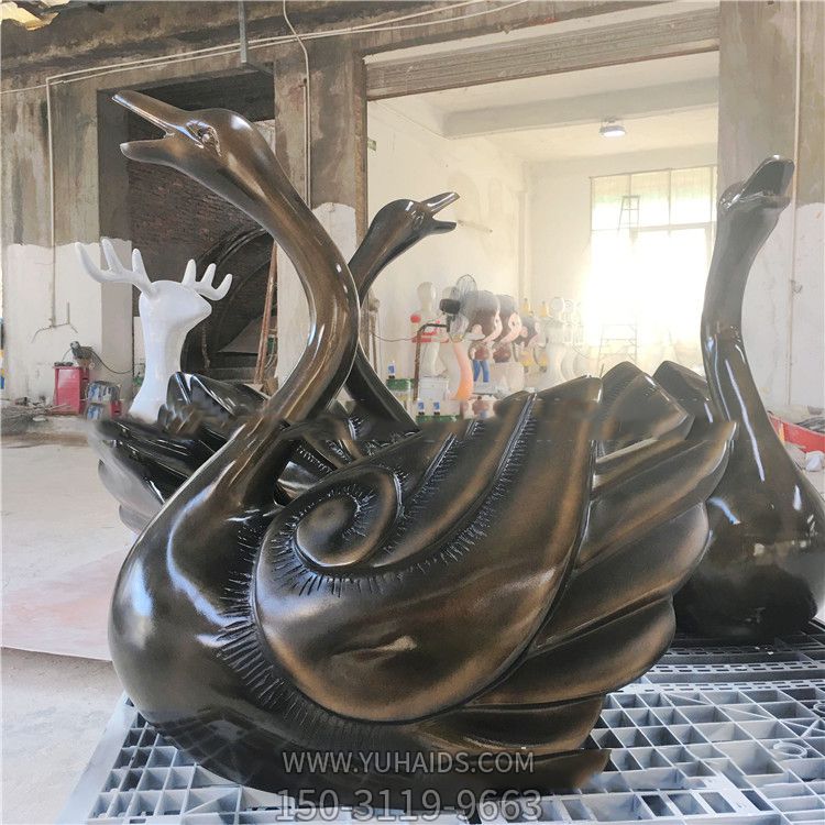 商厦创意玻璃钢喷漆烤漆黑天鹅博鱼网页版