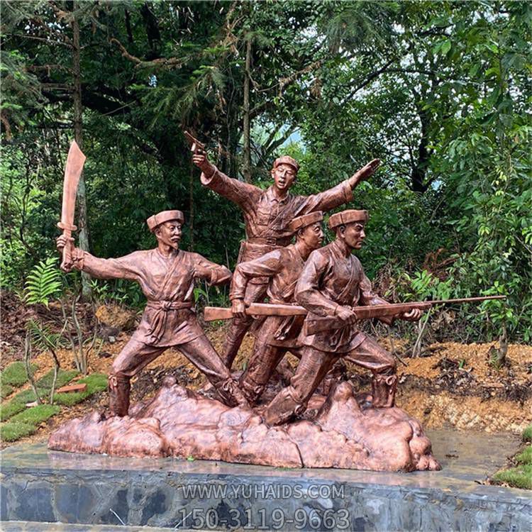 广场景区玻璃钢仿铜八路军博鱼网页版