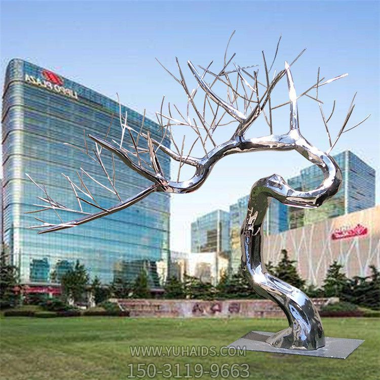 园林草地摆放不锈钢抽象树枝博鱼网页版