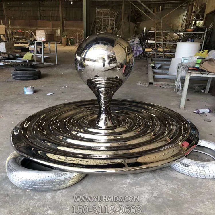 不锈钢创意喷泉水景水波纹水滴博鱼网页版