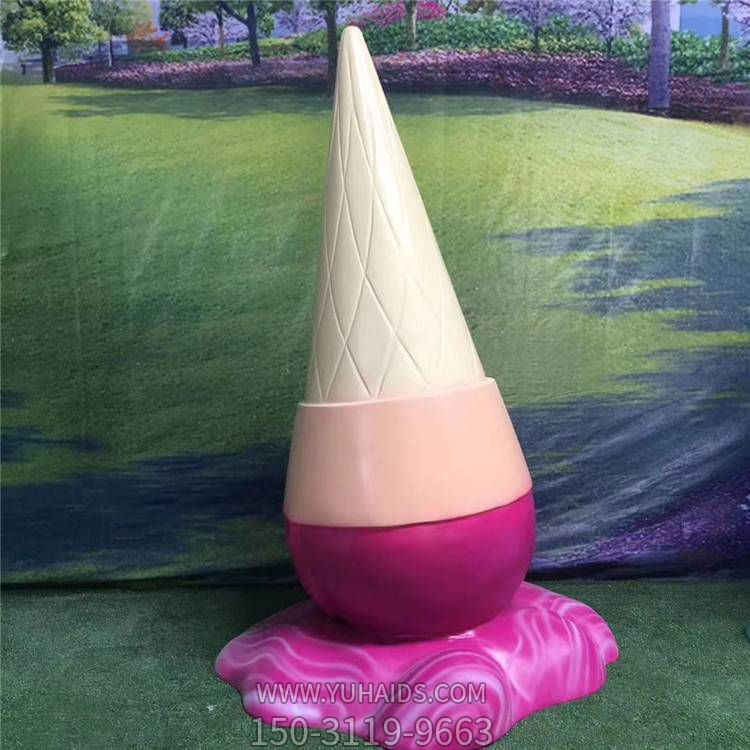 甜筒店融化了的冰激凌玻璃钢卡通摆件博鱼网页版