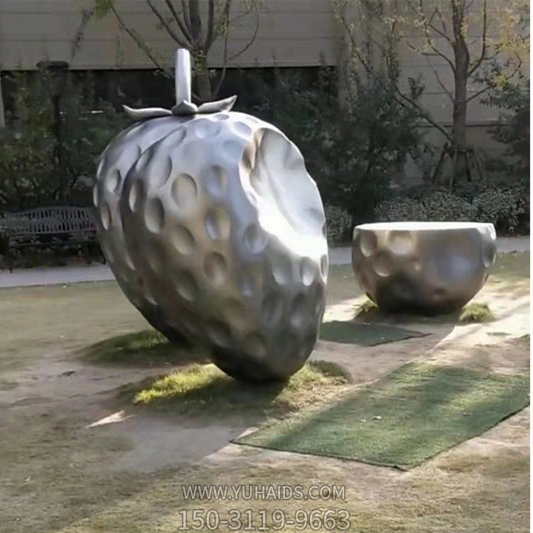 户外公园装饰摆放不锈钢拉丝水果草莓博鱼网页版
