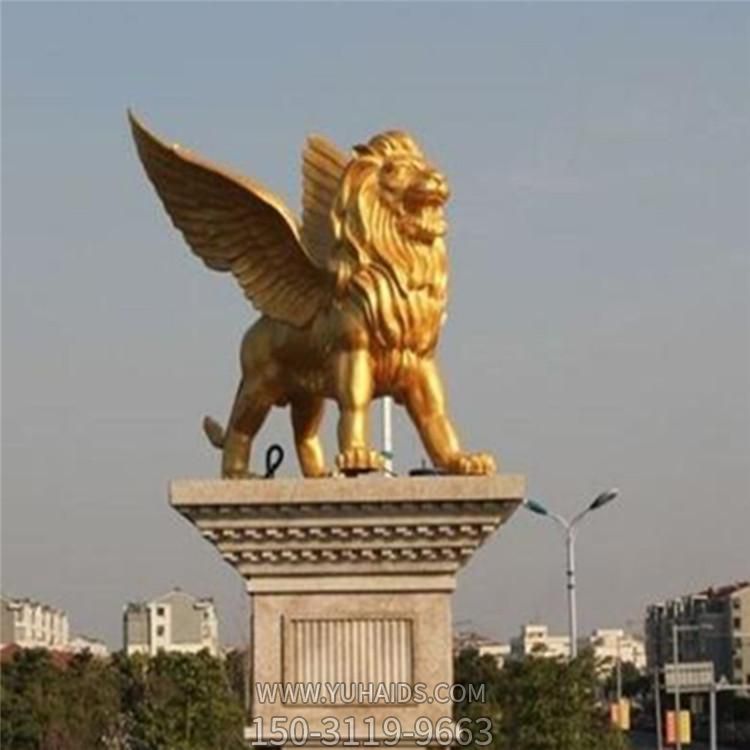 城市街道纯金打造大型飞天狮子博鱼网页版
