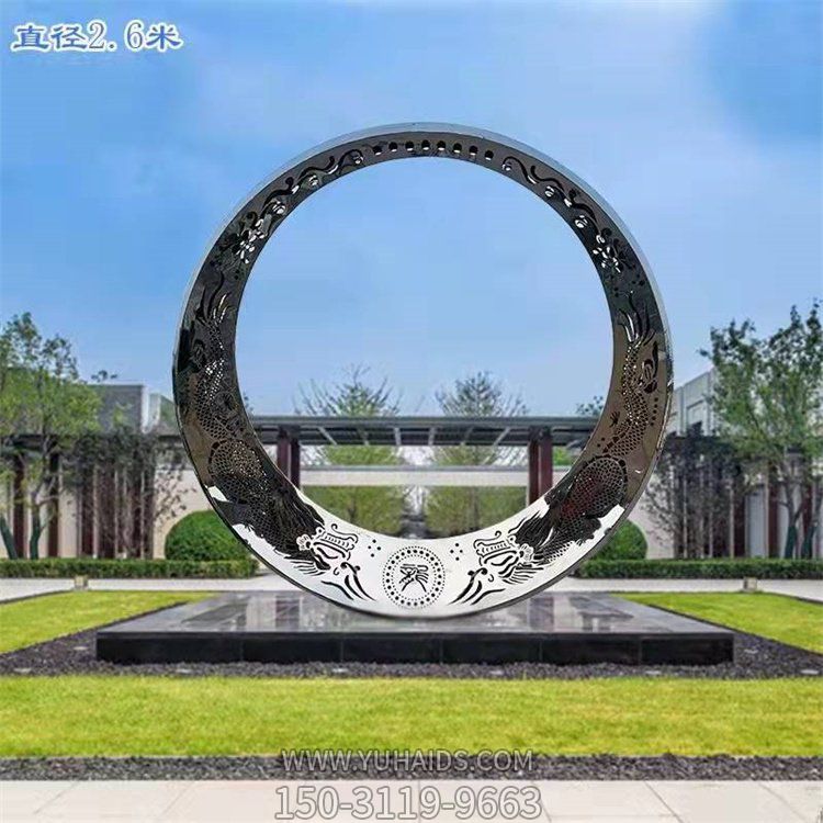 小区广场不锈钢镂空圆环水景博鱼网页版
