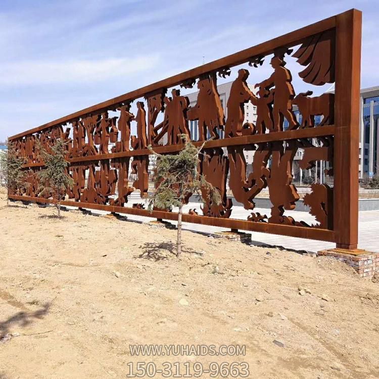 城市街道装饰剪影人物博鱼网页版 耐候板景观墙