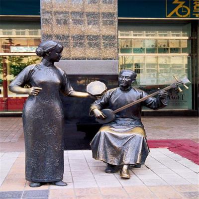 商业街摆放铸铜弹奏演唱人物博鱼网页版