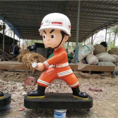 广场摆放消防英雄铜博鱼网页版像