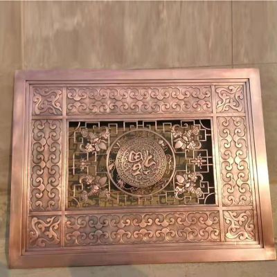 酒店庭院装饰黄铜锻造镂空中式壁画博鱼网页版