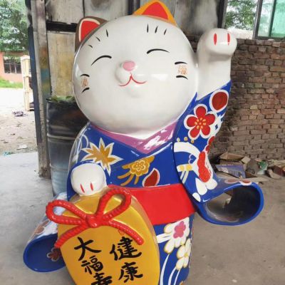 景区寺庙装饰玻璃钢日式祈福招财猫景观小品博鱼网页版