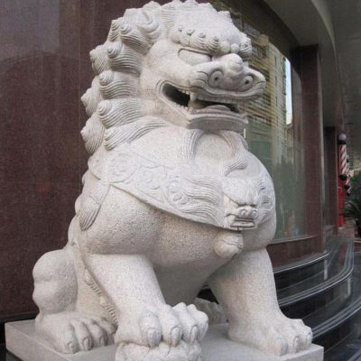 酒店别墅小区门口大型砂石大理石石雕狮子博鱼网页版