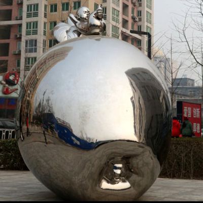 广场大型不锈钢镜面园林抽象苹果博鱼网页版