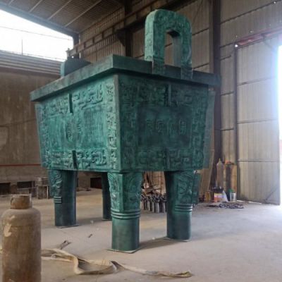 广场摆放青铜器大型长形铜鼎落地摆件
