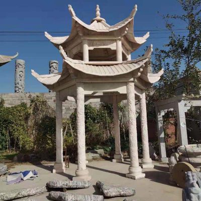 酒店园林景观户外摆放大理石休闲凉亭