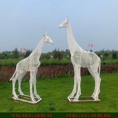 公园绿地切面动物博鱼网页版不锈钢镂空鹿博鱼网页版