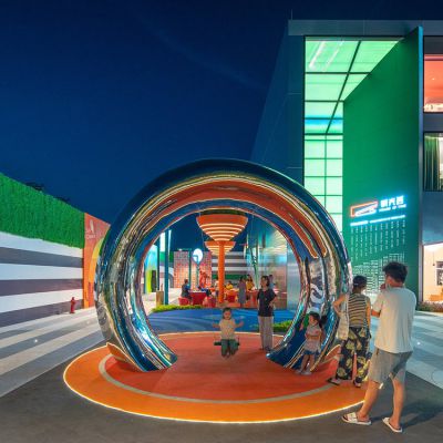 商场酒店摆放不锈钢抽象标志性建筑博鱼网页版美陈