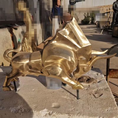 企业商场花园铸铜漆金黄铜牛博鱼网页版