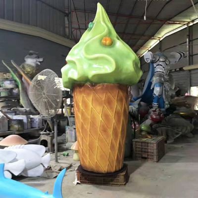 大型玻璃钢甜筒博鱼网页版冷饮店门口装饰