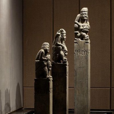 酒店广场装饰青石仿古四方神兽拴马桩石雕摆件