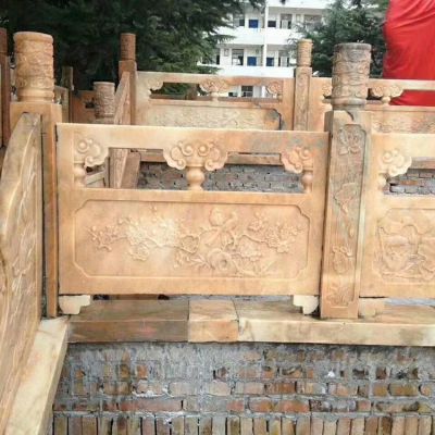 园林楼梯台基装饰晚霞红浮雕仿古栏杆栏板