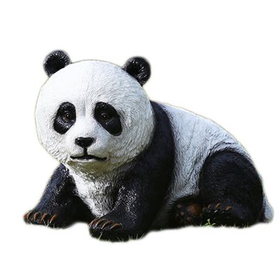 景区观光摆放的卡通趴着的熊猫玻璃钢博鱼网页版