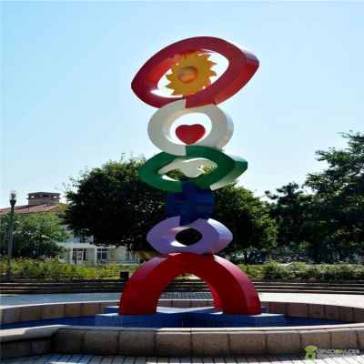 广场大型不锈钢彩绘抽象眼睛博鱼网页版