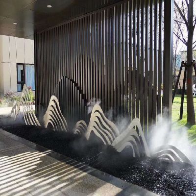 室内外不锈钢水景假山博鱼网页版摆件