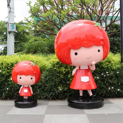 玻璃钢卡通人偶，可爱的小女生形象