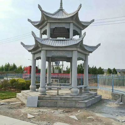 企业园林户外摆放双层顶仿古建砂岩雕刻休闲凉亭